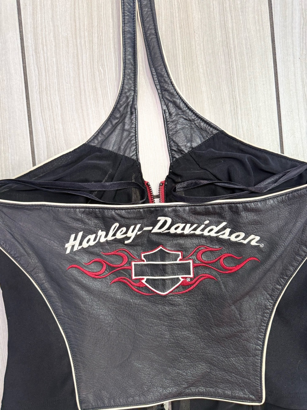 Y2K Harley-Davidson Genuine Leather Halter Top - Picture 5 of 7